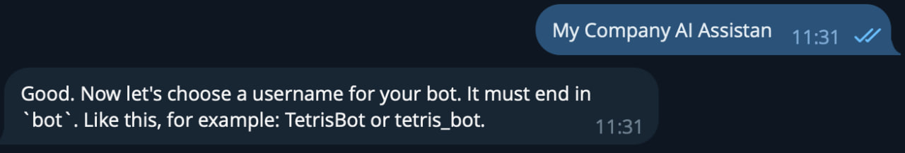 Скриншот раздела "Telegram"